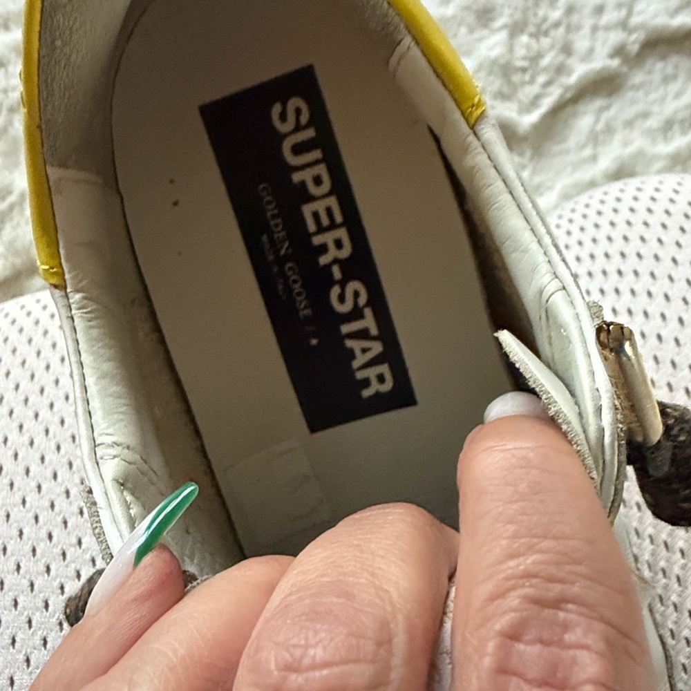 Golden Goose White and Yellow Sneakers - Picture 3 of 13